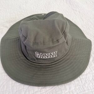 Ganni Kalamata Olive-Tone Bucket Hat